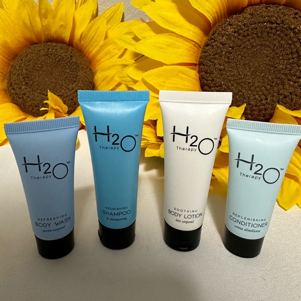H20 Therapy Travel Set : Shampoo, Conditioner, Body Wash and Body Lotion